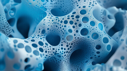 Wall Mural - blue 3d shapes neatly organized to make a tech abstract wallpaper.