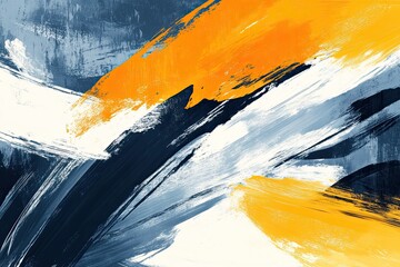 Wall Mural - Abstract brush textures with a combination of thick and thin strokes in contrasting colors