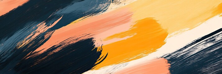 Wall Mural - Abstract brush textures with a combination of thick and thin strokes in contrasting colors