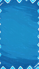 Sticker - Textured blue background with zigzag border, bright central area for text.