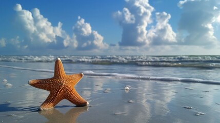 lovely starfish on the beach, nice weather