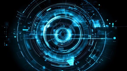 Futuristic Digital Interface Abstract Blue Technology Background