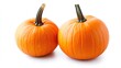 © AkuAku - Two fresh orange pumpkins on a white background