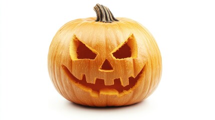 Poster - Halloween pumpkin head jack lantern on white background