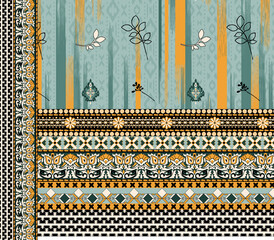 textile digital design art work allover and compose design art