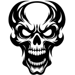 Black scary skull vector