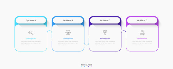 Wall Mural - vector infographic label design template with icons and 4 options or steps. can be used for process 