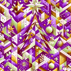 Canvas Print - christmas decoration. abstract pattern with christmas tree