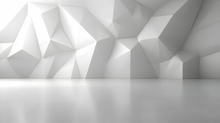 Wall Mural - abstract white geometric background with triangles.