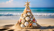 © Matthias - Christmas Tree Made of Sand with Seashell Ornaments