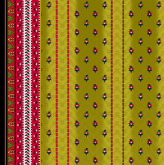 Digital textile design Beautiful ethnic style colorful seamless floral hand made seamless pattern