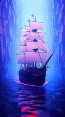 Wall Mural - Sailing into the Unknown.