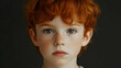 © Neural9 Project - Portrait of a Young Boy with Red Hair and Freckles on a Dark Background