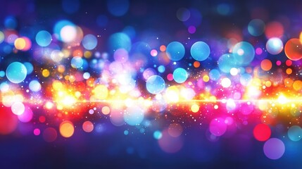 Wall Mural - Colorful bokeh lights background with vibrant glitter effect