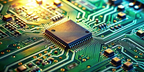 Canvas Print - Closeup of electronic circuit board, technology, hardware, electronics, modern, close-up, macro