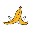 © sevector - banana peel slippery line icon vector. banana peel slippery sign. isolated symbol illustration