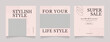 © lukulo - social media template banner fashion sale promotion. fully editable instagram and facebook square post frame puzzle trendy sale poster. pink color vector background