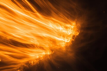 Poster - Swirling currents of vivid orange light snake gracefully through the cosmic expanse, radiating an intense energy that captivates the observer with its brilliance.