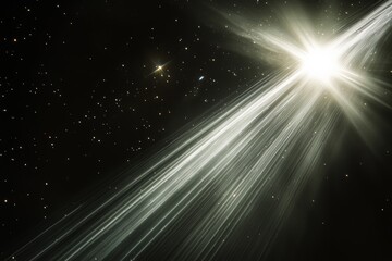 Wall Mural - a stunning display of a star-filled night sky where a radiant beam of light streams down, creating a