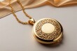 © Luminous Night - A golden round locket necklace