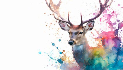 Wall Mural - Lively deer portrait