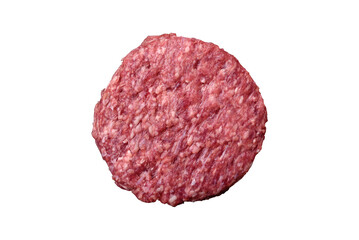 Wall Mural - Fresh raw ground beef burger patty with salt and spices