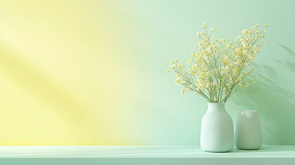 Wall Mural - Mint Green and Pale Yellow Gradient