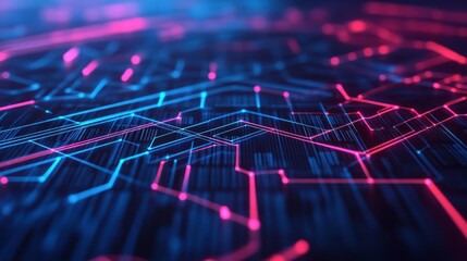 Blockchain network visualization, neon data grid, ultra-modern tech background