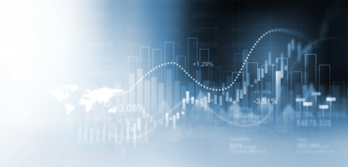 Leinwandbilder - Analysis finance grow graph and market investment. Financial business plan,earnings,sale and strategy. 