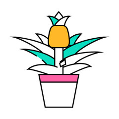 Wall Mural - plant flower pineapple line icon vector. plant flower pineapple sign. isolated symbol illustration