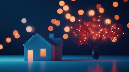 Wall Mural - A home with interconnected smart devices, such as lights, thermostats, and appliances, displaying the potential of the Internet of Things.