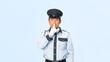 © metamorworks - 静かにするようお願いする男性警備員