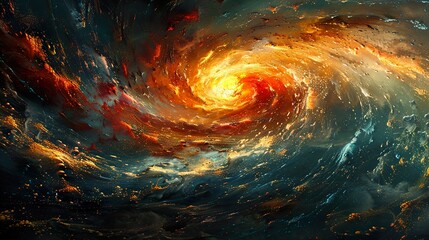 Poster - Cosmic Whirlpool: A Vibrant Galaxy in Motion