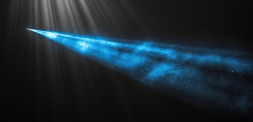 Minimalist Black Background with Blue Beam of Light Gradient High-Resolution Wallpaper