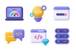 © Анна Тощева - Web development , SEO, coding and programming 3d vector icon set. Cartoon minimal style.