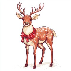 Wall Mural - Vector Graphic of a Christmas Deer