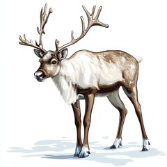 Wall Mural - Vector Graphic of a Christmas Deer