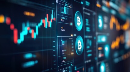 Wall Mural - examine the rise of digital currencies and their potential impact on traditional financial systems.