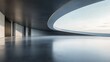© Uliana - 3D render of a sweeping curved structure over a concrete floor, perfect for car showcases, creating a clean and modern environment with a futuristic edge.