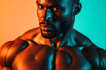 Poster - A man with a muscular body posing for a picture