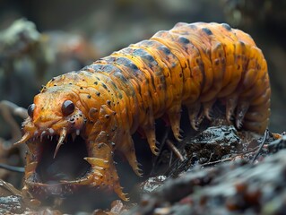 Wall Mural - close up of a creepy crawly creature - macro photography