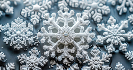 Aufkleber - Simple snowflake background. winter holiday atmosphere. Christmas concept.