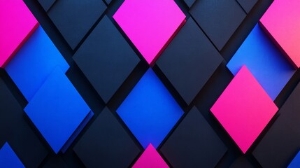 Wall Mural - Abstract geometric shapes in vibrant black and neon hues forming a futuristic Black Friday sale background with bold text space 