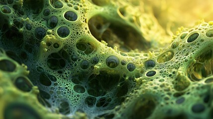 Wall Mural - Abstract Green Cell Structure - Macro Photography