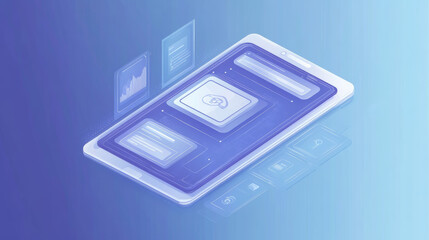 Mobile app development and design concept. Sketch layout of mobile application debugging on smartphone and tablet. Testing usability of the interface for websites or software across different devices.