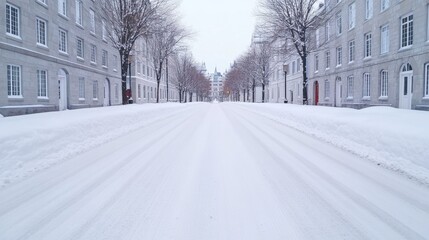 Canvas Print - Quebec City's snow-covered streets and charming architecture, a picturesque winter getaway 