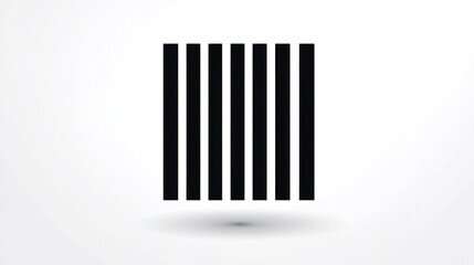 Wall Mural - Clean barcode icon with sharp black lines, isolated on a plain white background