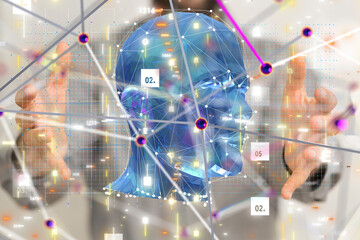 Leinwandbilder - digital medical futuristic interface 3D rendering - 3d