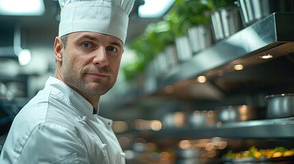 Poster - Professional chef in kitchen.