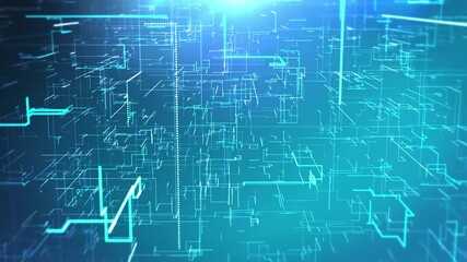 Wall Mural - looking down on high speed tech network